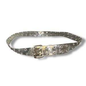 Clear Plastic grommet belt Emo Y2k 2000s‎ Emo Scene Goth Cypher Punk Alt Edgy XL